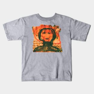 cave art inspired design, woman and tree of life Kids T-Shirt